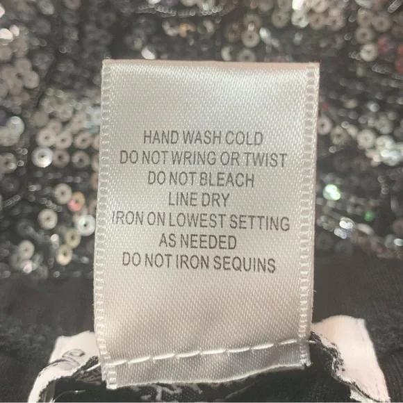 Trixxi Mini Dress Size Small Colorblock Black Blouse and Silver Sequined Skirt - Picture 8 of 8